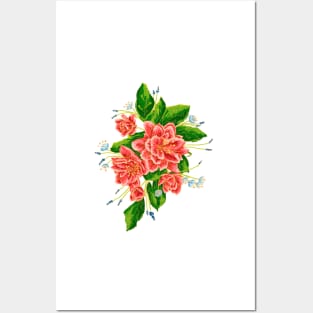 Bouquet with red flowers Posters and Art